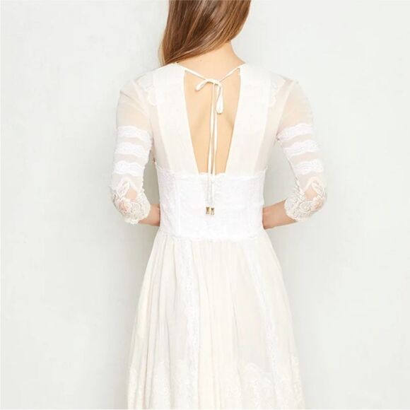 Free People We are HAH Hidden Gem Dress in Walking On Eggshells Cream New XS - Picture 4 of 12